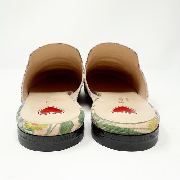 Gucci Princetown Flora Floral Horsebit Mules Loafers Size 38 - Picture 6 of 10
